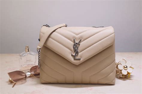 ysl beige bag with silver hardware